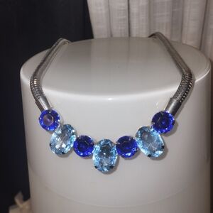 Elegant Blue and Silver Necklace